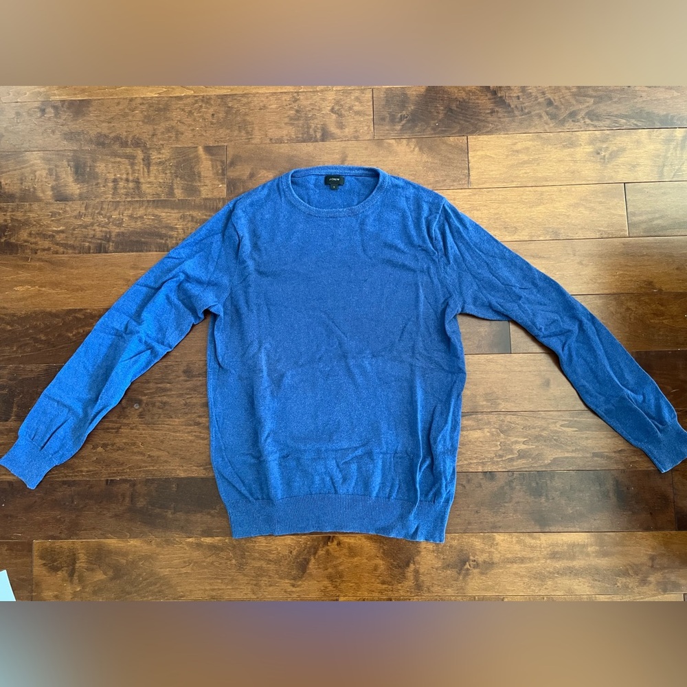 Jcrew blue cotton/cashmere sweater